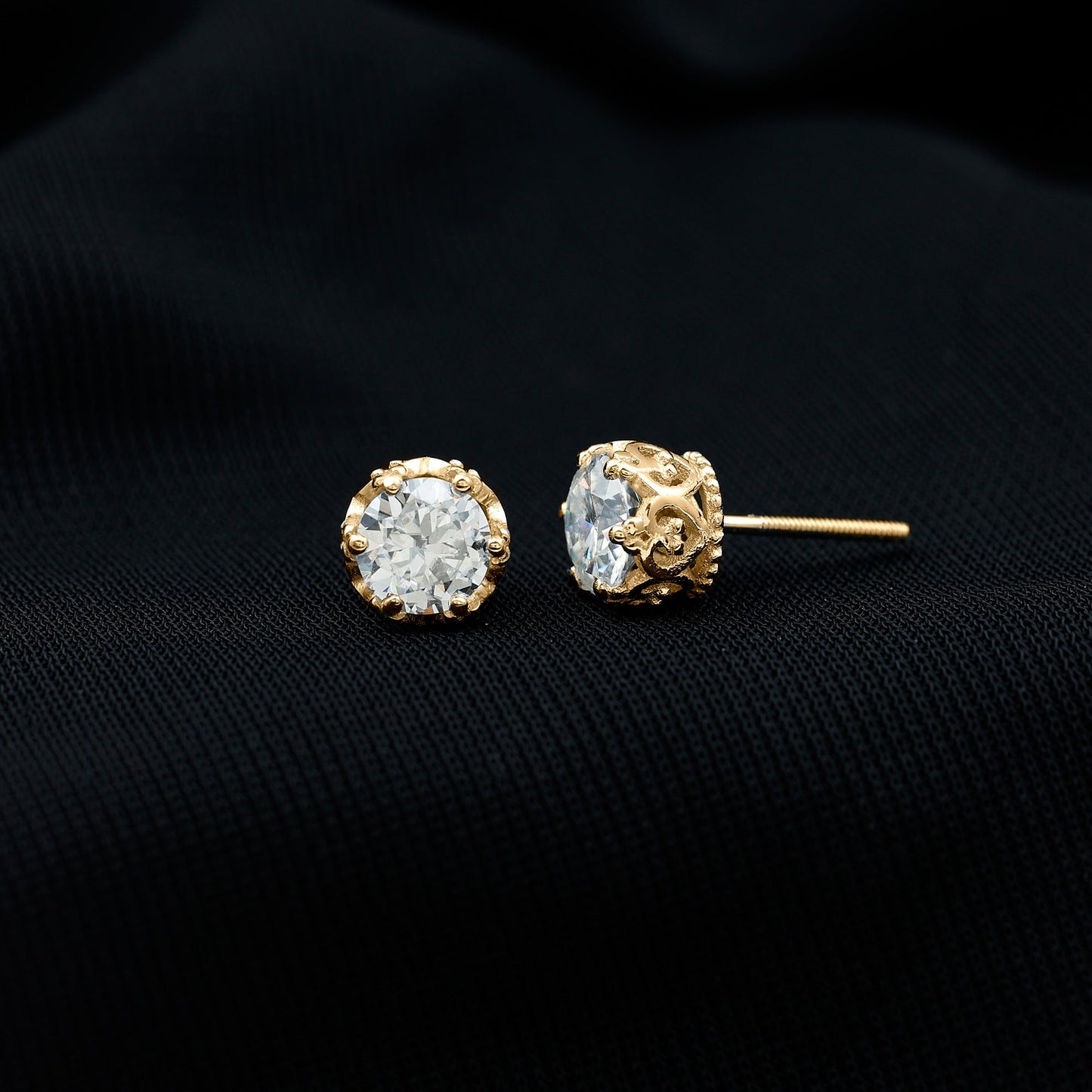 Certified Lab Created Diamond Crown Earrings for Women