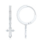 Lab Grown Diamond Holy Cross Hoop Drop Earrings For Women