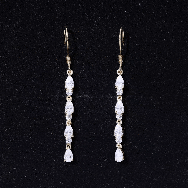 Lab Grown Diamond Long Dangling Earrings