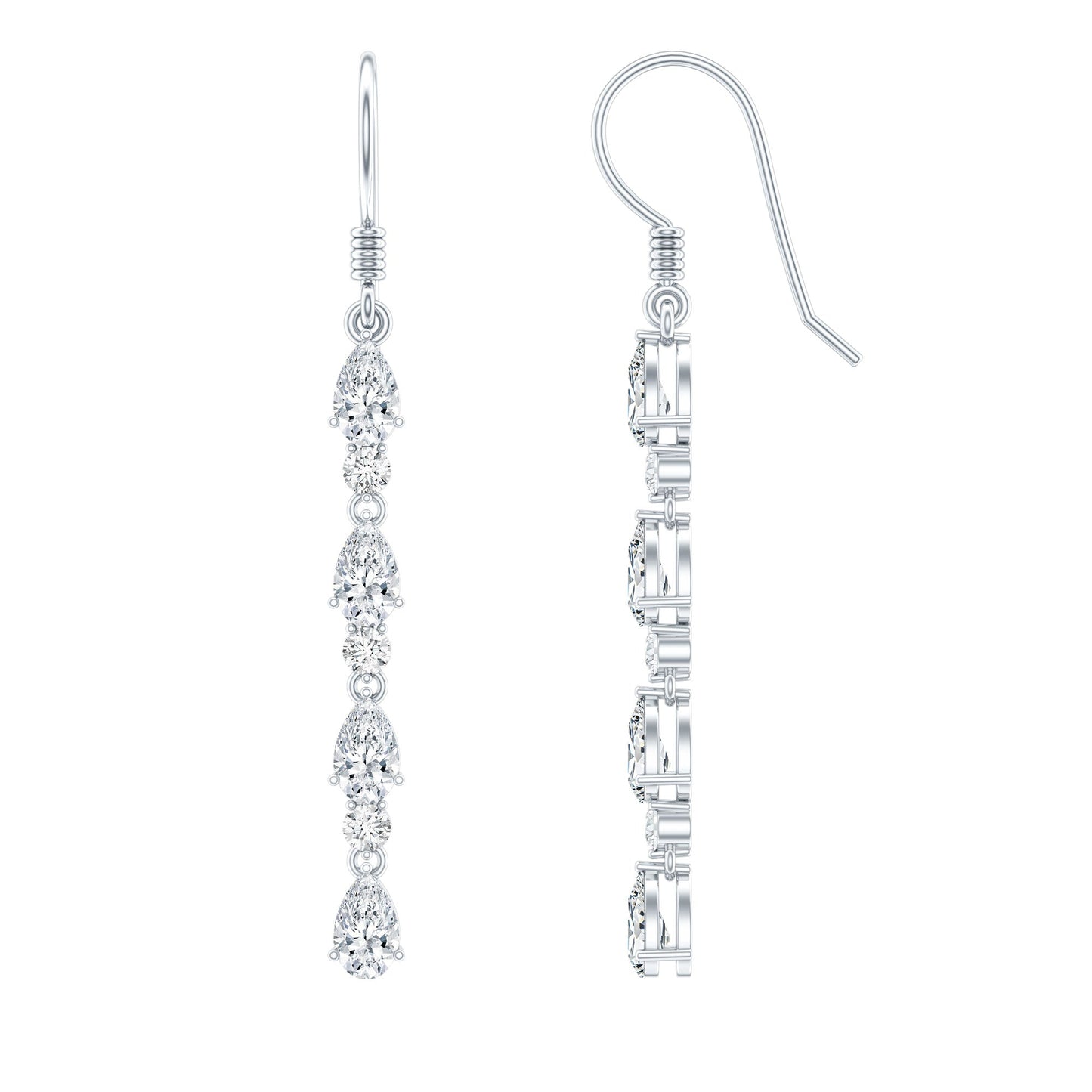 Lab Grown Diamond Long Dangling Earrings