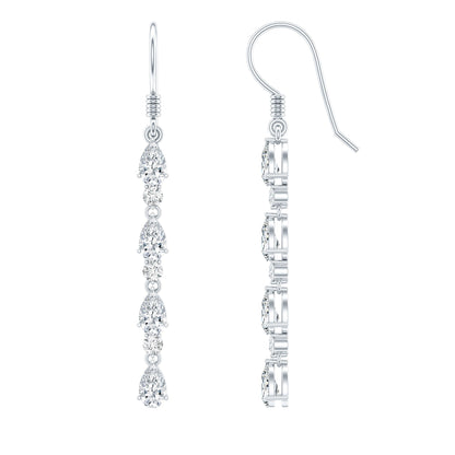Lab Grown Diamond Long Dangling Earrings