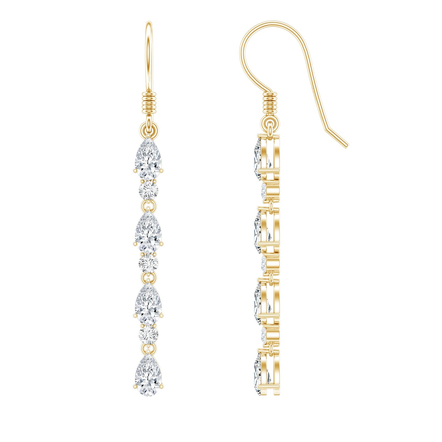 Lab Grown Diamond Long Dangling Earrings