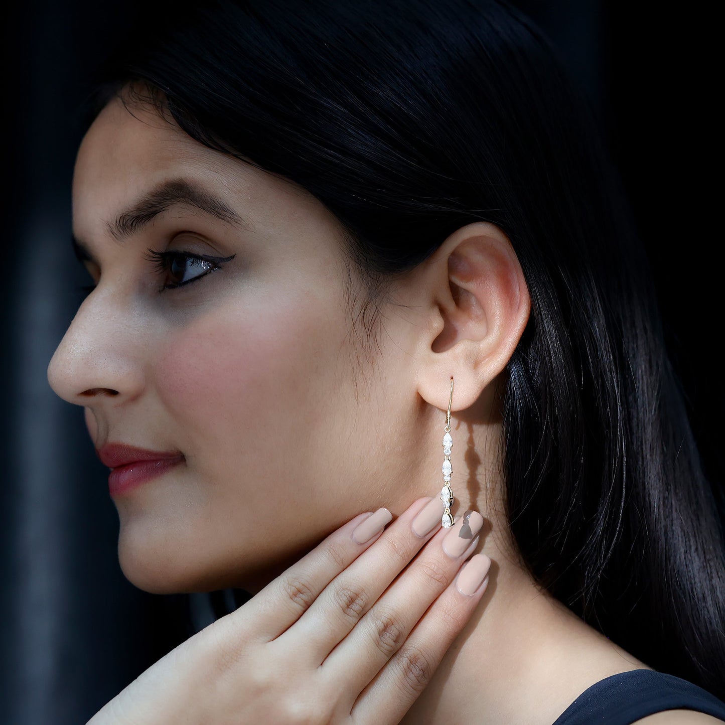 Lab Grown Diamond Long Dangling Earrings