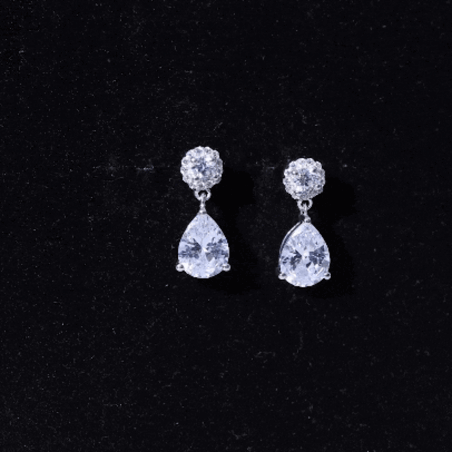 Certified Lab Grown Diamond Dangling Bridal Earrings