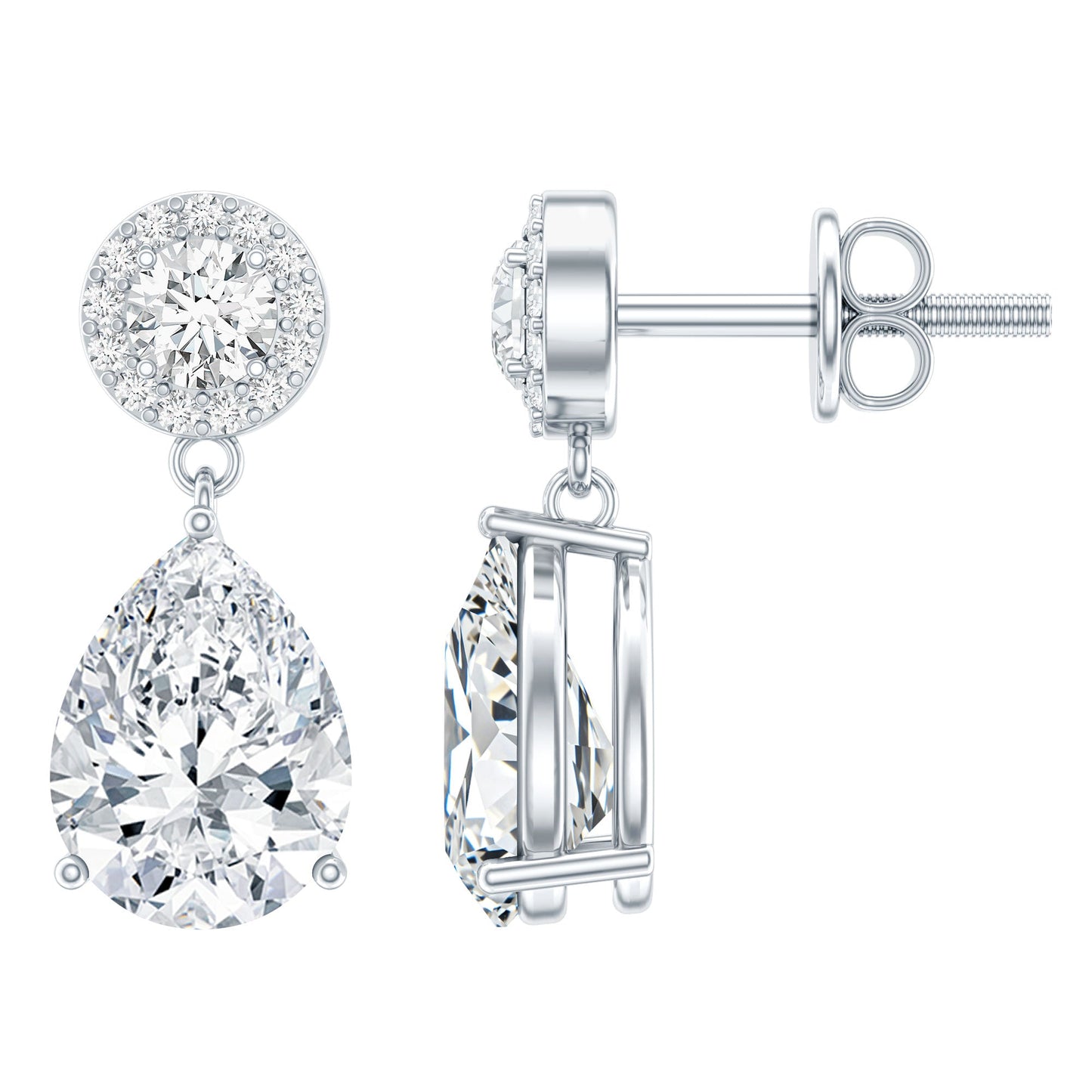 Certified Lab Grown Diamond Dangling Bridal Earrings