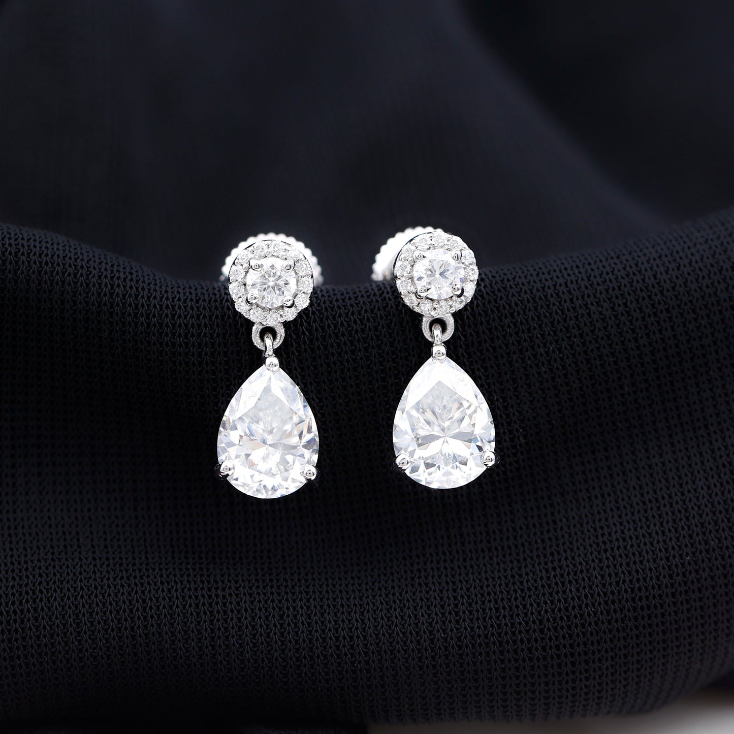 Certified Lab Grown Diamond Dangling Bridal Earrings