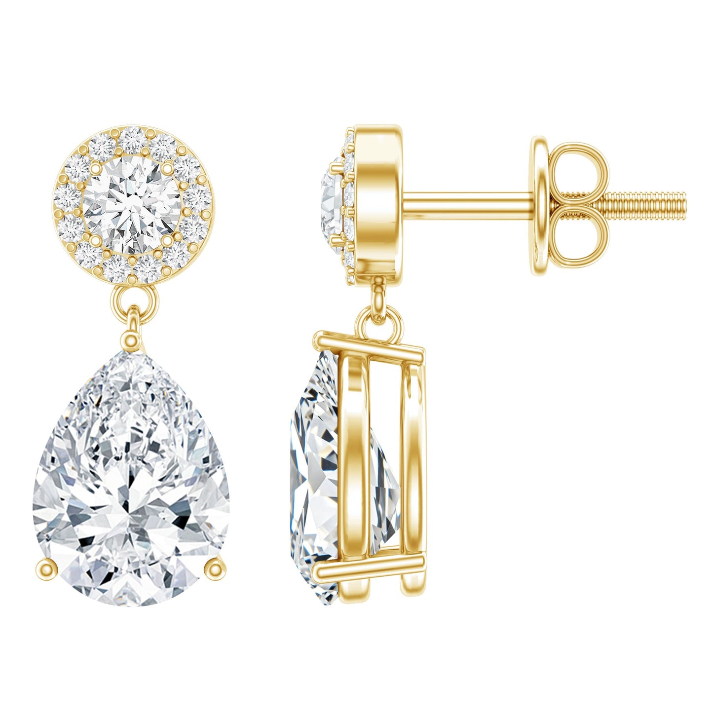 Certified Lab Grown Diamond Dangling Bridal Earrings