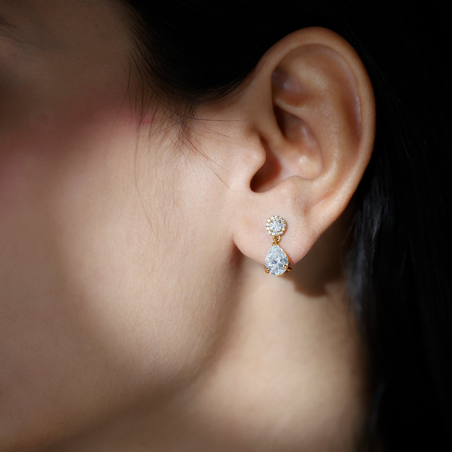 Certified Lab Grown Diamond Dangling Bridal Earrings