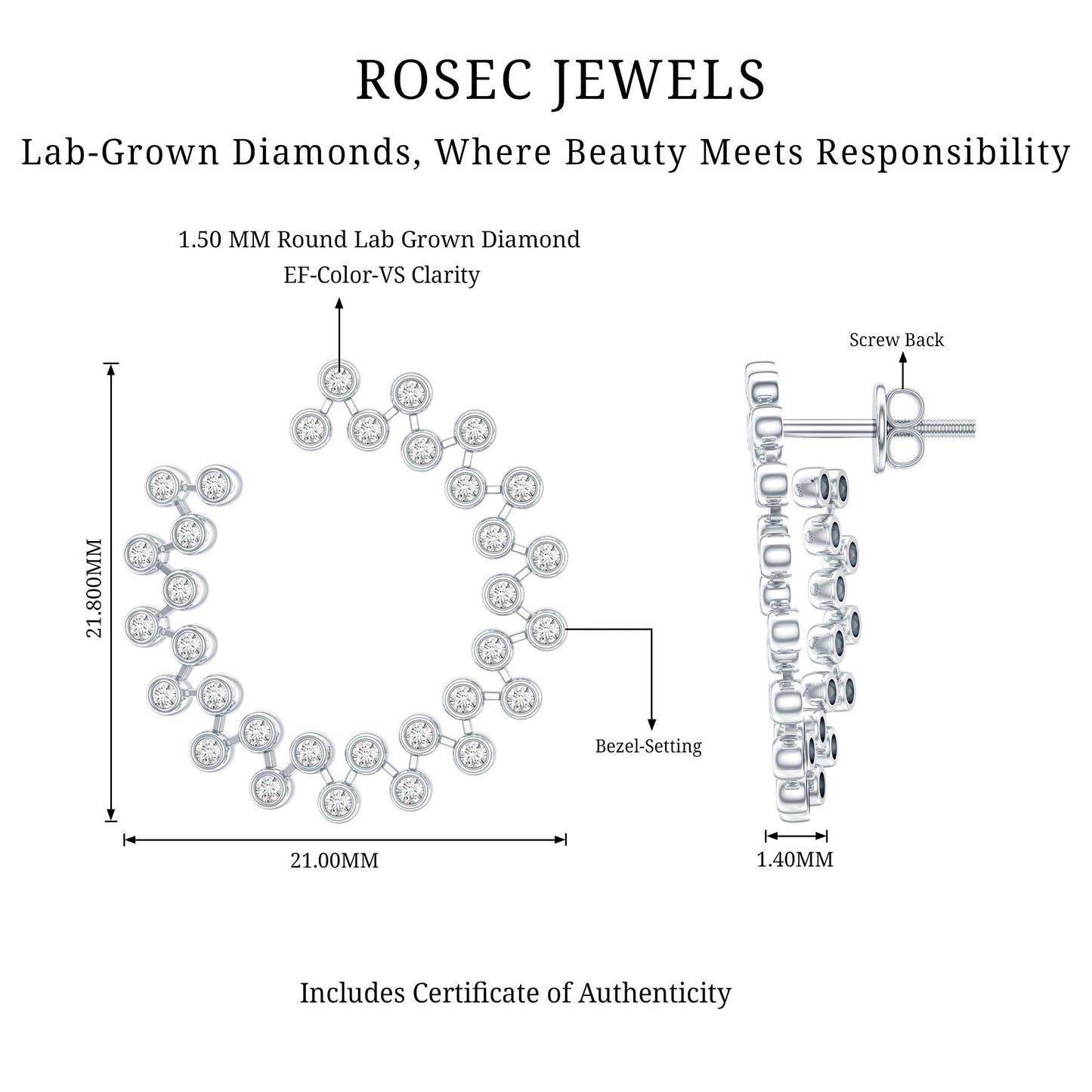 Certified Lab Created Diamond Statement Stud Earrings