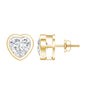 Certified Bezel Set 2.5 Carat Lab Grown Diamond Heart Earrings