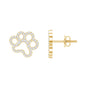 Lab Grown Diamond Paw Print Earrings For Women