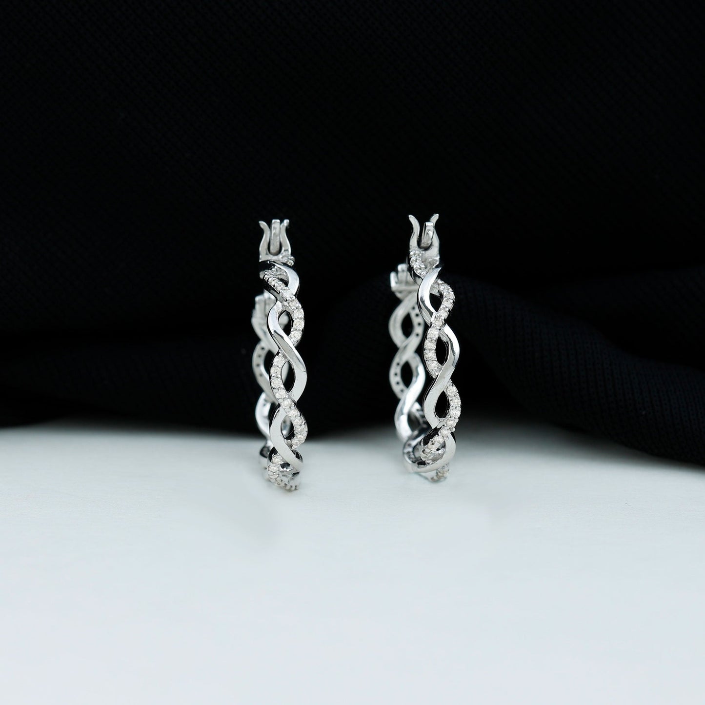 Certified Lab Created Diamond Hoops for Women