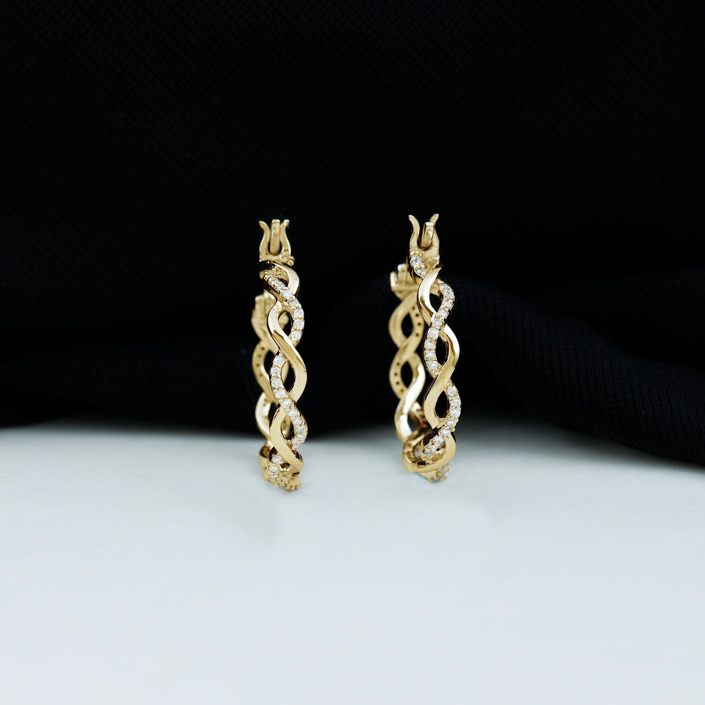Certified Lab Created Diamond Hoops for Women