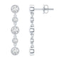 Round Cut Diamond Chain Dangle Earrings For Women