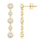 Round Cut Diamond Chain Dangle Earrings For Women