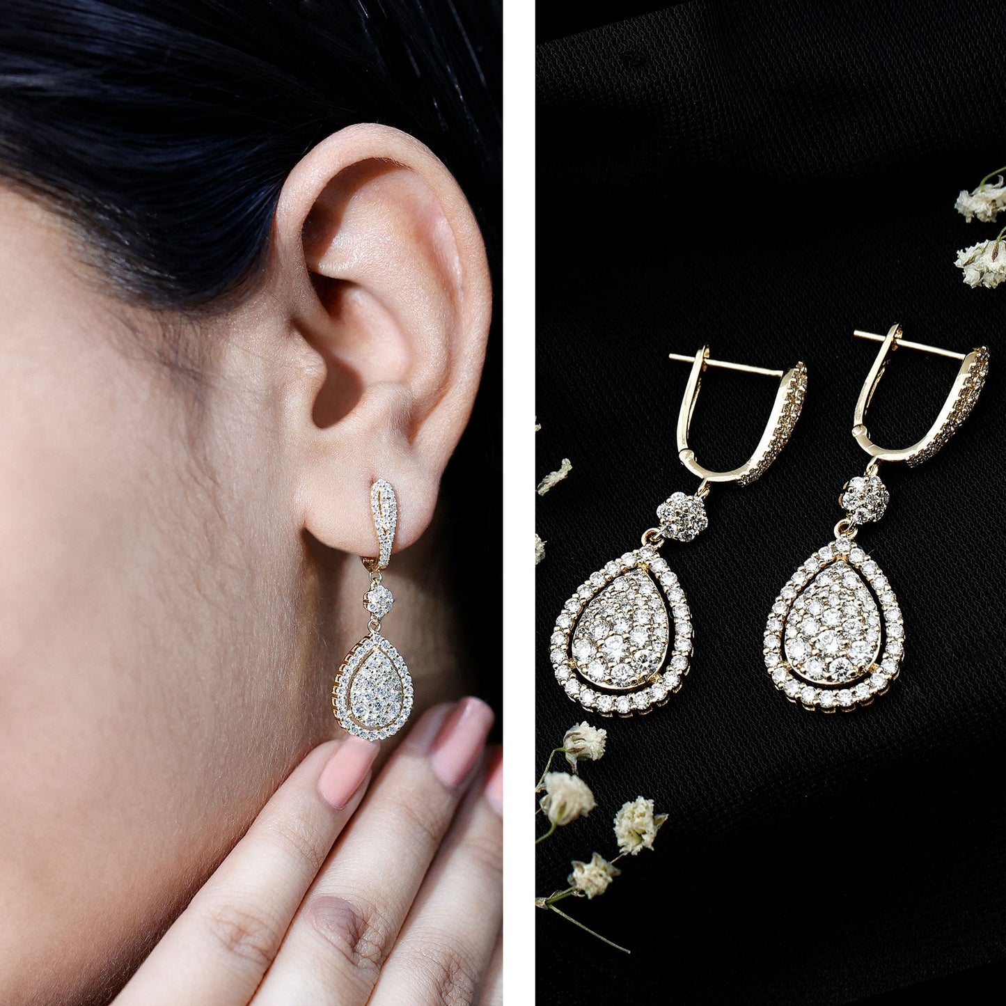 Lab Grown Diamond Bridal Drop Earrings