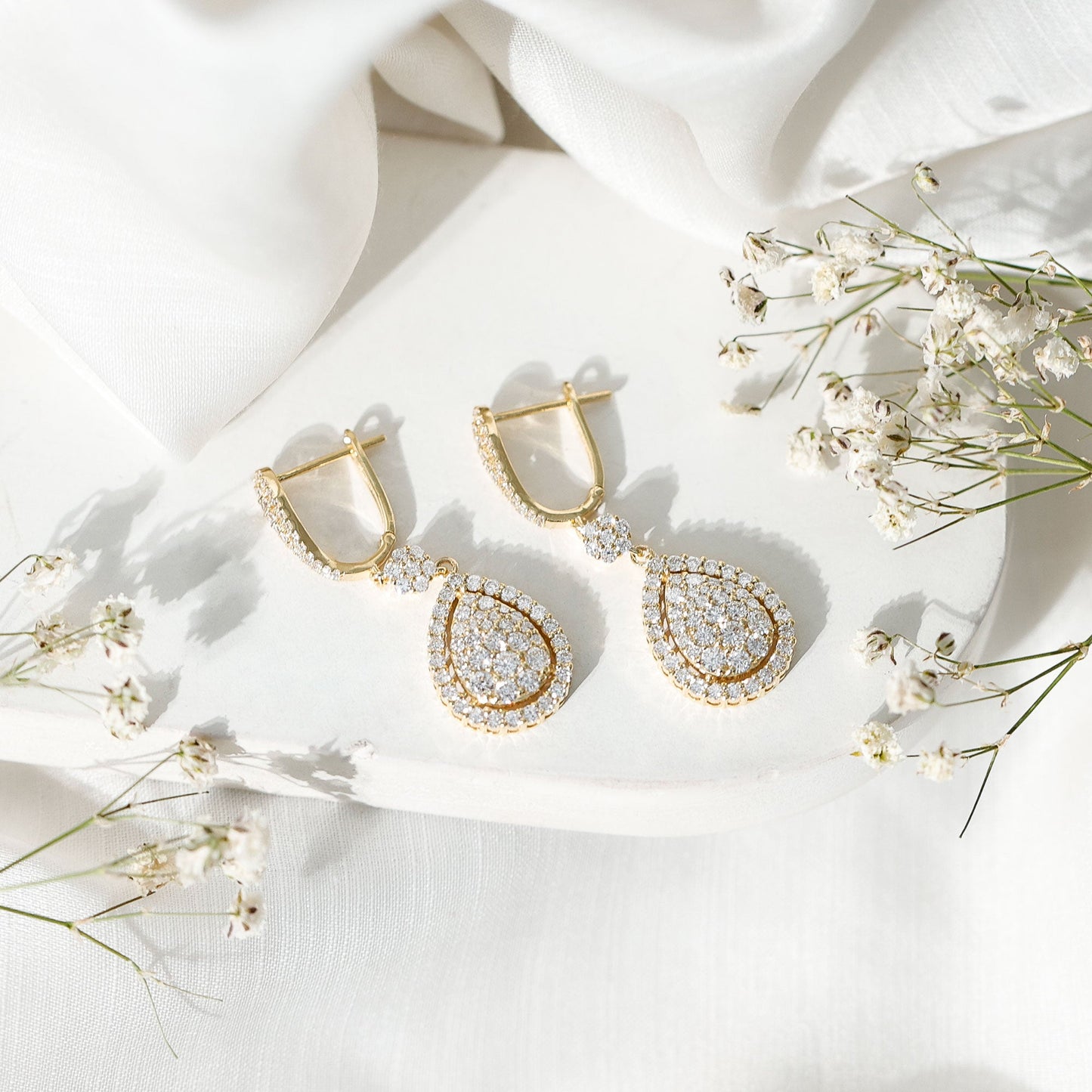 Lab Grown Diamond Bridal Drop Earrings
