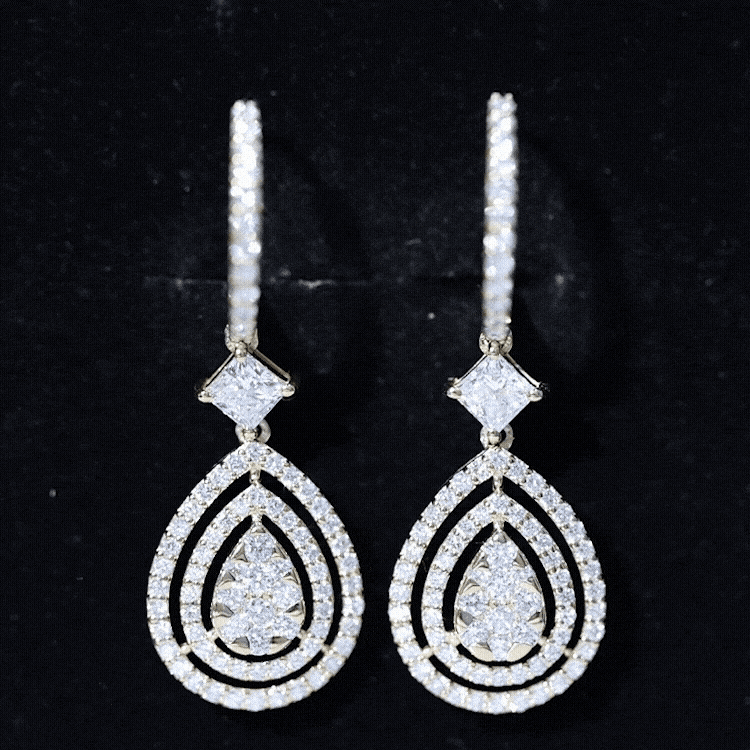 Certified Lab Created Diamond Wedding Earrings For Bride