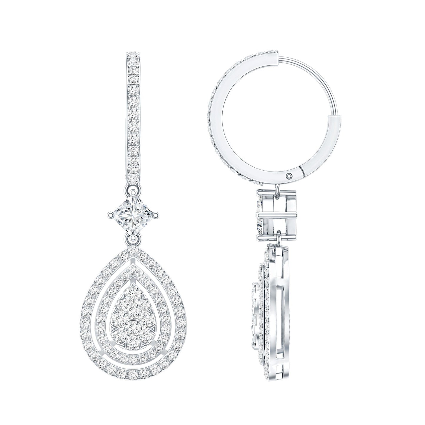 Certified Lab Created Diamond Wedding Earrings For Bride