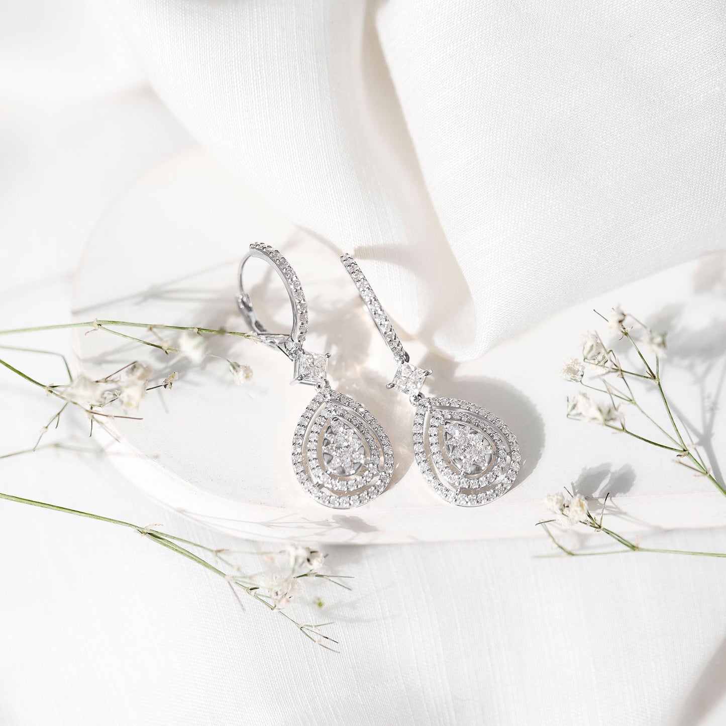 Certified Lab Created Diamond Wedding Earrings For Bride
