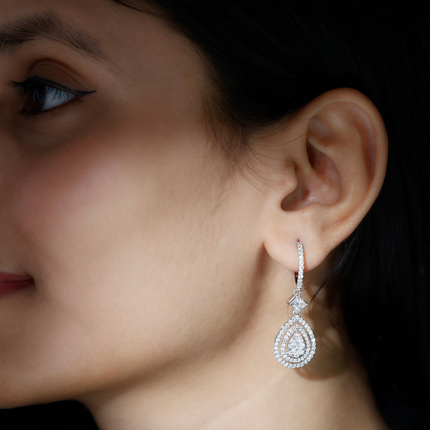 Certified Lab Created Diamond Wedding Earrings For Bride