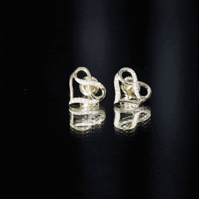 Certified Lab Created Diamond Heart Infinity Stud Earrings