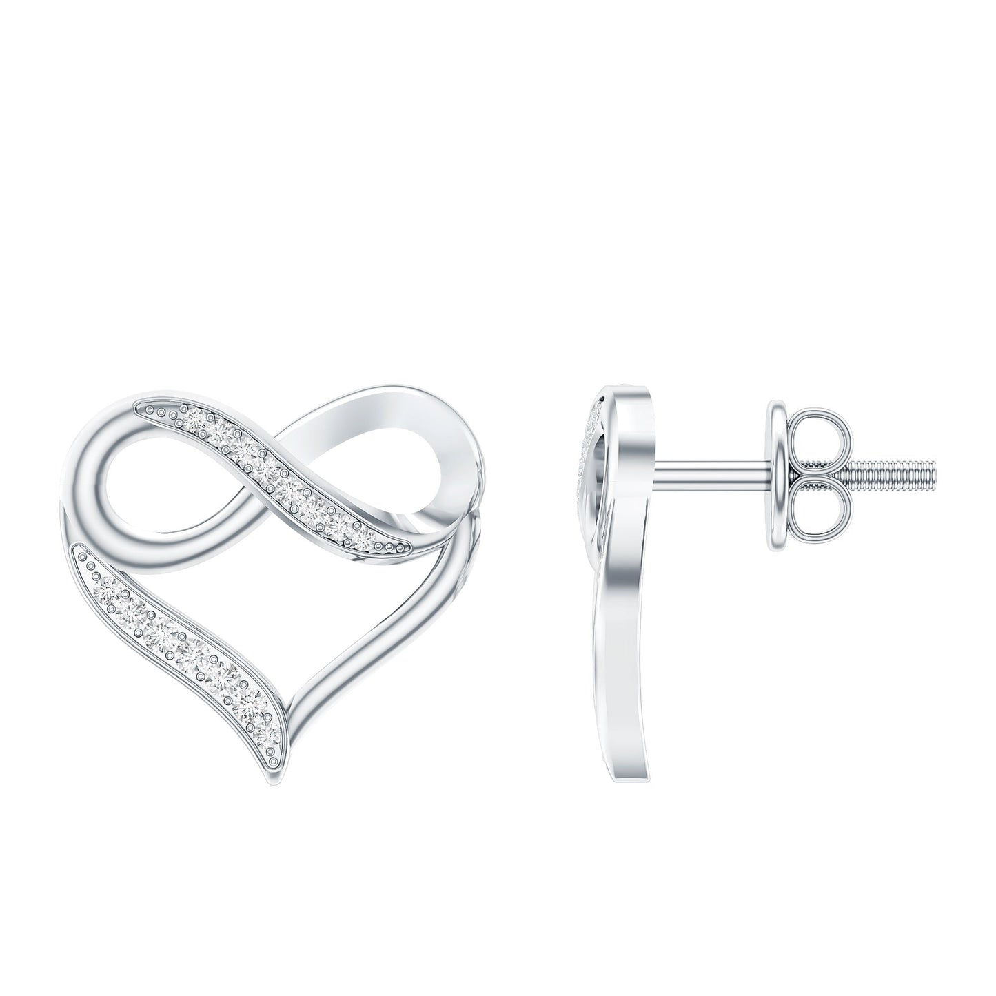 Certified Lab Created Diamond Heart Infinity Stud Earrings