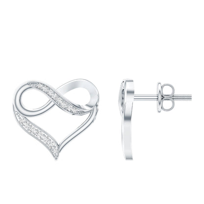 Certified Lab Created Diamond Heart Infinity Stud Earrings