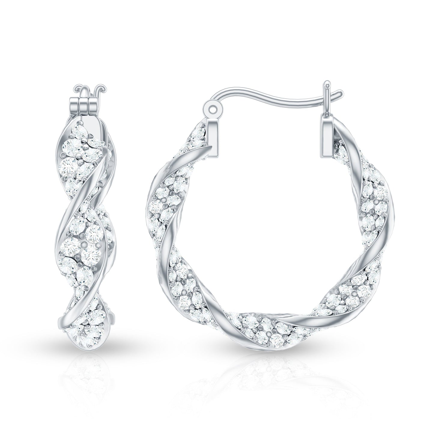 Certified Lab Grown Diamond Twisted Hoop Earrings for Women