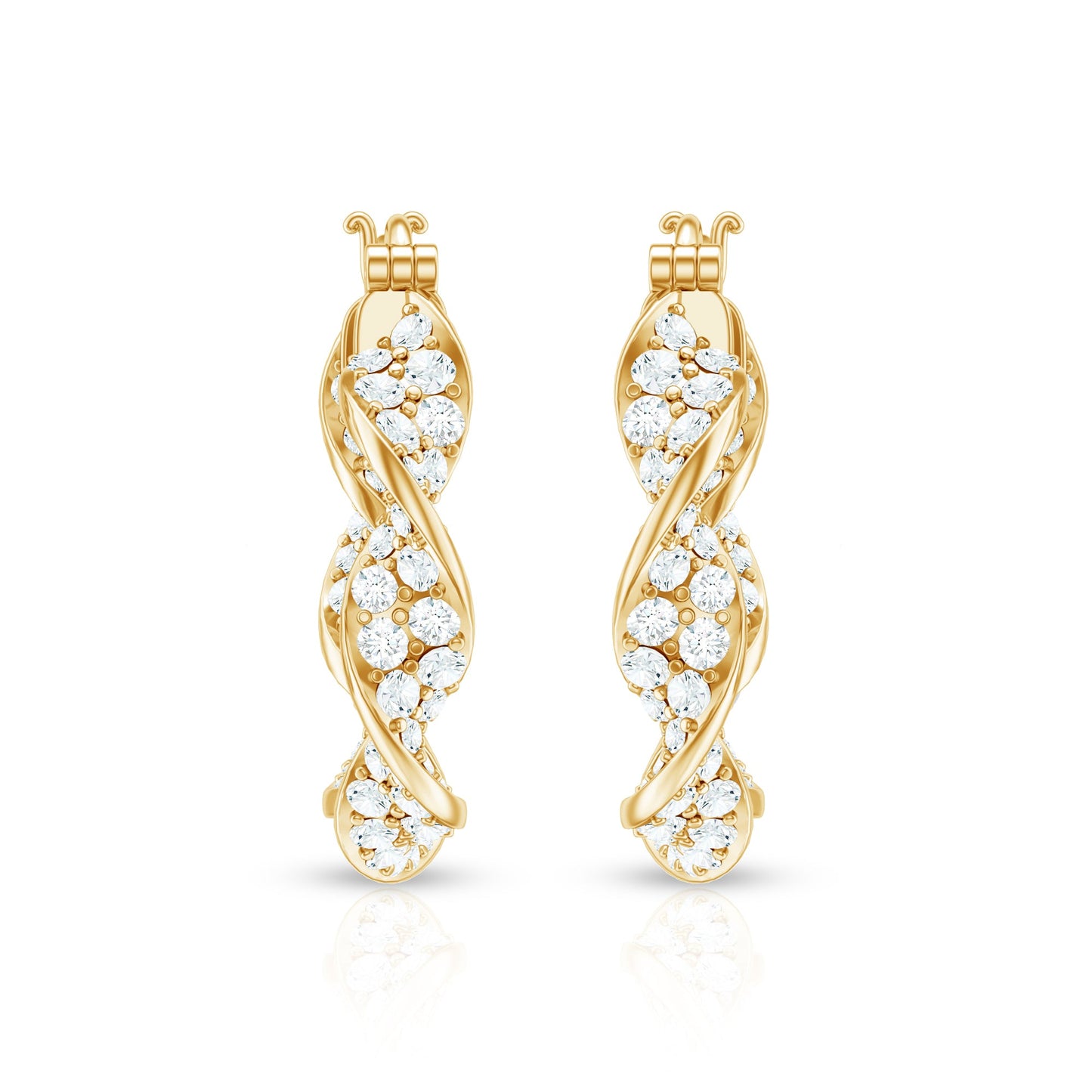Certified Lab Grown Diamond Twisted Hoop Earrings for Women