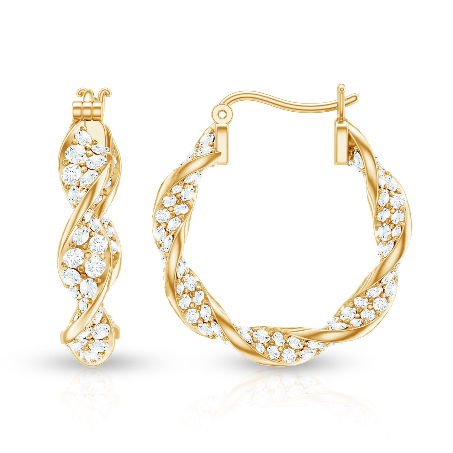 Certified Lab Grown Diamond Twisted Hoop Earrings for Women