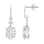Oval Cut Lab Grown Diamond Dangling Earrings For Bride