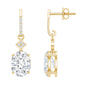 Oval Cut Lab Grown Diamond Dangling Earrings For Bride