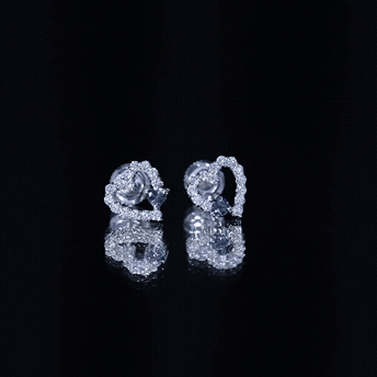Certified London Blue Topaz and Diamond Heart Stud Earrings