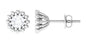 Natural Diamond Solitaire Stud Earrings with Beaded Detailing