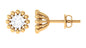 Natural Diamond Solitaire Stud Earrings with Beaded Detailing