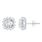 Round 1 Carat Moissanite Halo Stud Earrings for Women