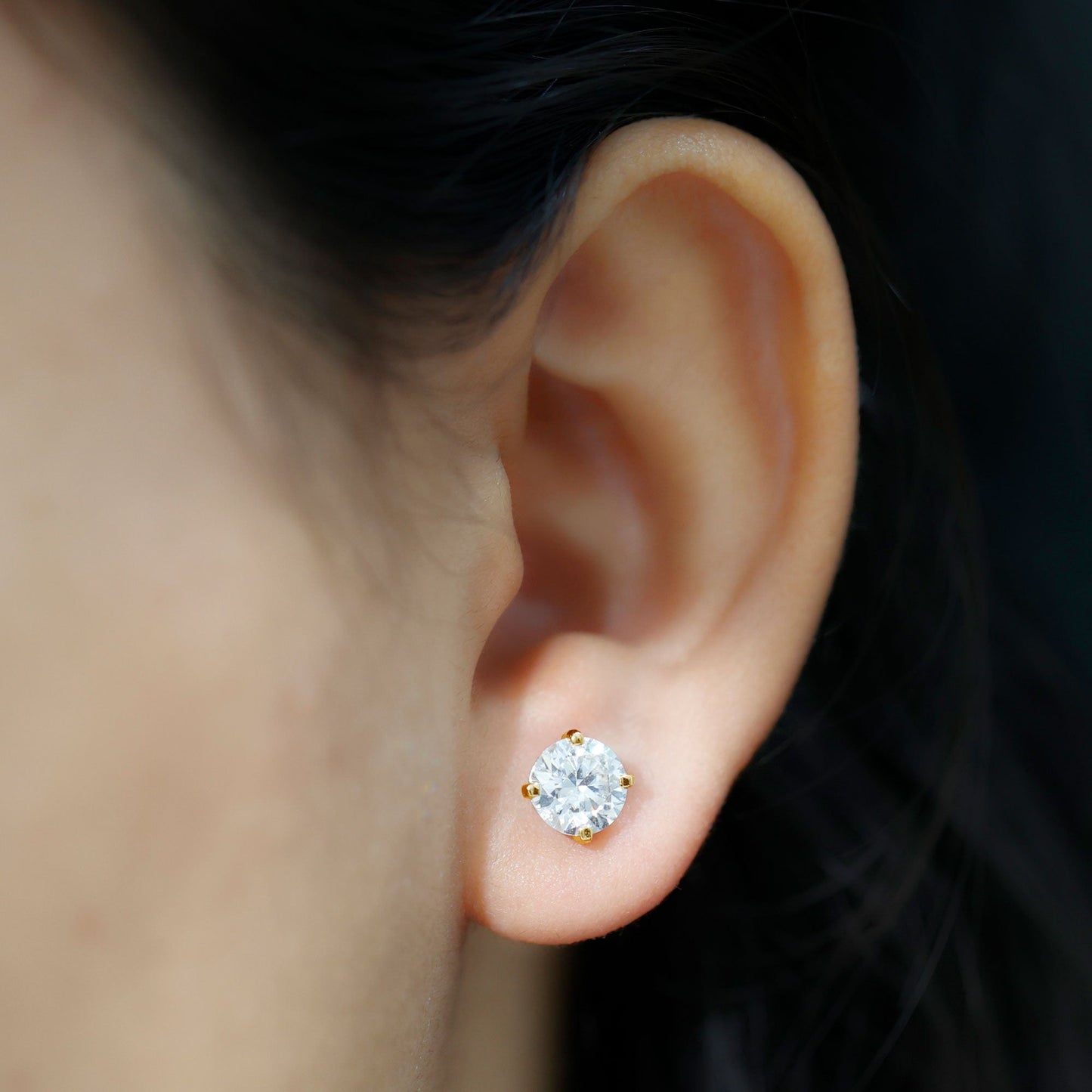 7MM Moissanite Solitaire Stud Earrings for Women
