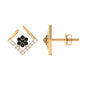 Contemporary Lab Created Black Diamond Floral Stud Earrings