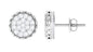 Natural Diamond Cluster Stud Earrings with Screw Back