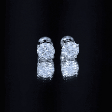 Certified 2.7 Carat Moissanite Stud Earrings in Silver