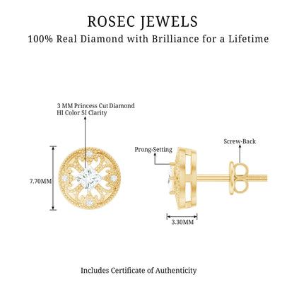 Real Diamond Bridal Stud Earrings With Certificate