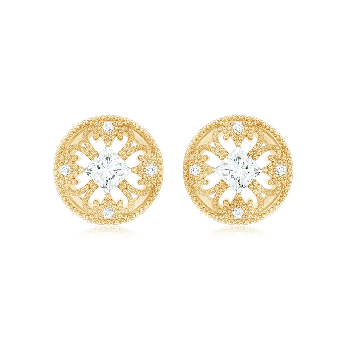 Real Diamond Bridal Stud Earrings With Certificate
