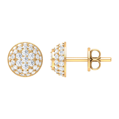 Certified Diamond Bridal Stud Earring with Screw Back