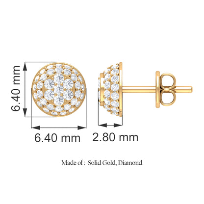 Certified Diamond Bridal Stud Earring with Screw Back