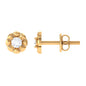 Round Diamond Floral Stud Earrings in Prong Setting