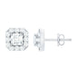 Minimalist Natural Diamond Halo Stud Earrings with Screw Back