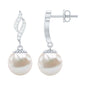 14.9 Carat Freshwater Pearl Drop Earrings with Diamond Accents