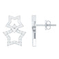 Double Star Stud Earrings with Diamond