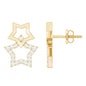 Double Star Stud Earrings with Diamond